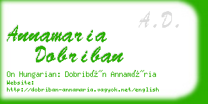 annamaria dobriban business card